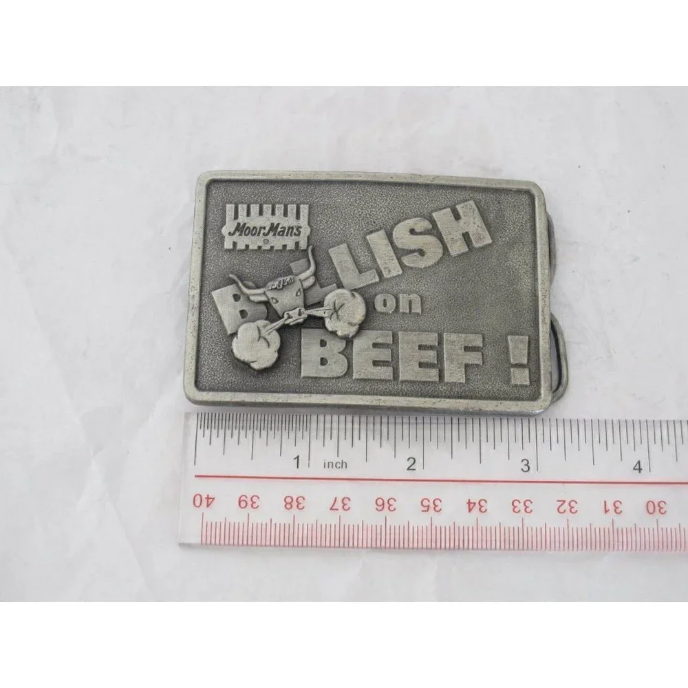 Vintage 1983 Bullish on Beef Limited Edition Belt Buckle (A39)‎